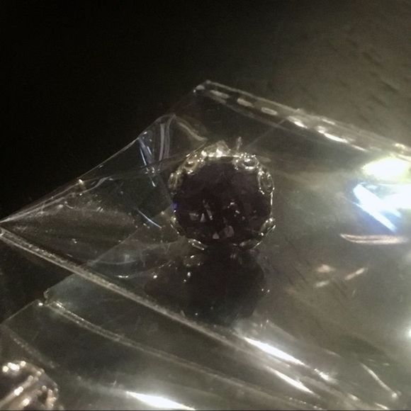 SAMUEL B Faceted Round Cut Amethyst Sterling Silver 925 Stud Earrings - Picture 9 of 13